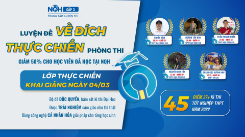 LUYỆN ĐỀ VỀ ĐÍCH - THỰC CHIẾN PHÒNG THI